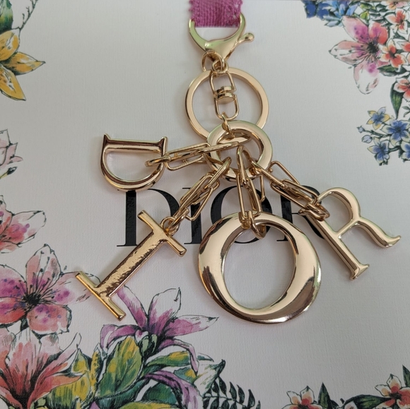 Christian DIOR  LOGO KEYCHAIN BAG CHARM - Picture 1 of 13